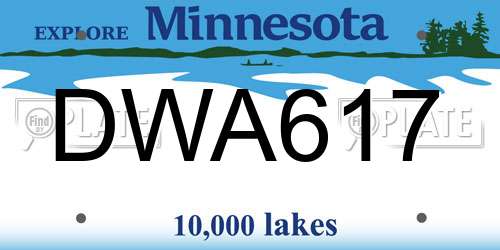 DWA617 Minnesota License Plate