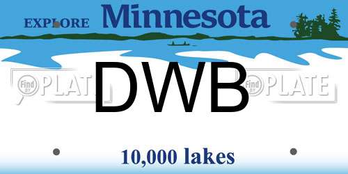 DWB Minnesota License Plate