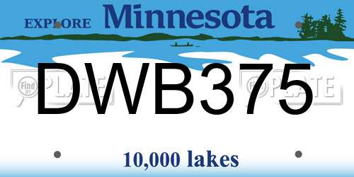DWB375 Minnesota License Plate