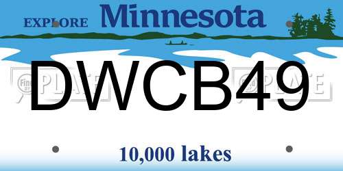 DWCB49 Minnesota License Plate