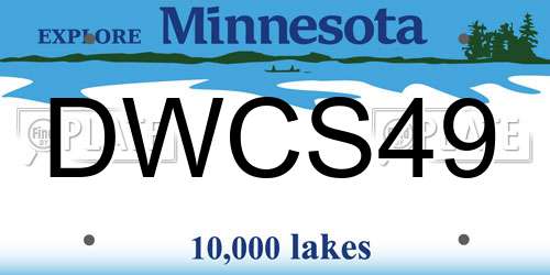 DWCS49 Minnesota License Plate