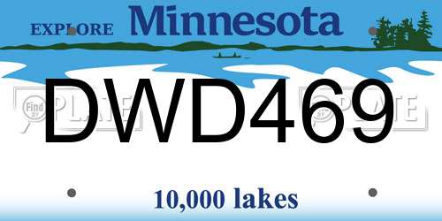 DWD469 Minnesota License Plate