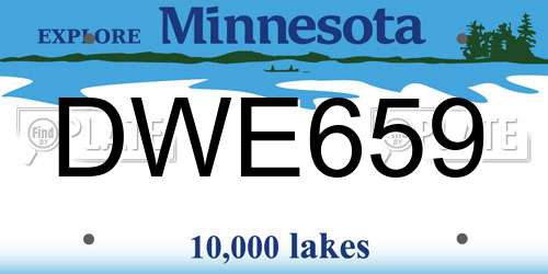 DWE659 Minnesota License Plate