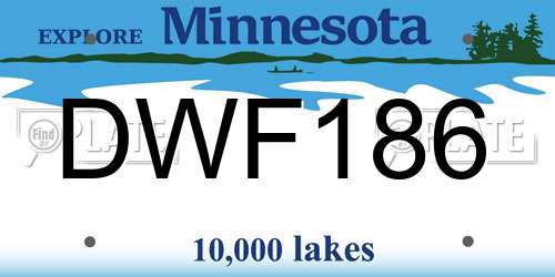 DWF186 Minnesota License Plate