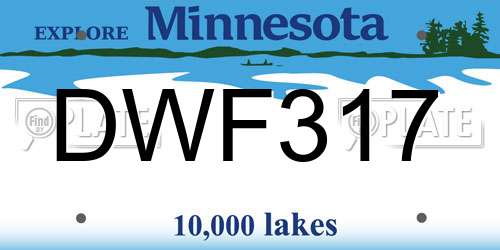 DWF317 Minnesota License Plate