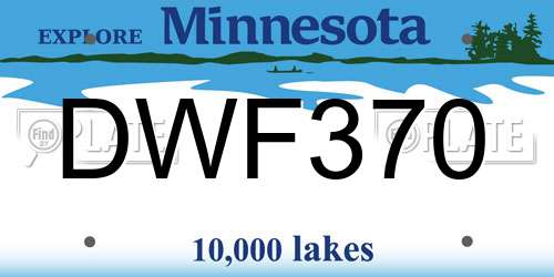 DWF370 Minnesota License Plate