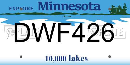 DWF426 Minnesota License Plate