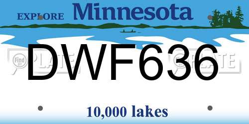 DWF636 Minnesota License Plate