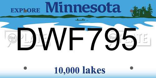DWF795 Minnesota License Plate