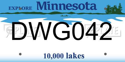 DWG042 Minnesota License Plate