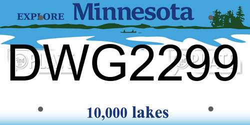 DWG2299 Minnesota License Plate