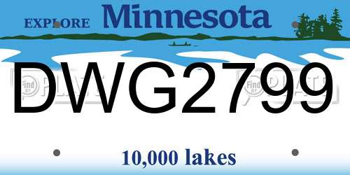 DWG2799 Minnesota License Plate