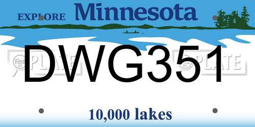 DWG351 Minnesota License Plate