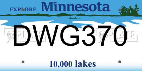 DWG370 Minnesota License Plate