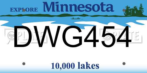 DWG454 Minnesota License Plate