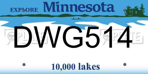 DWG514 Minnesota License Plate