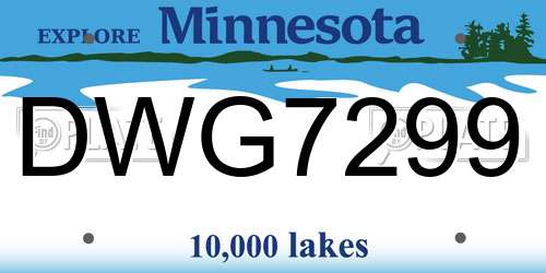 DWG7299 Minnesota License Plate