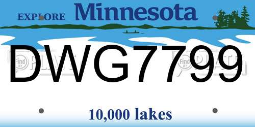 DWG7799 Minnesota License Plate