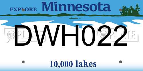 DWH022 Minnesota License Plate