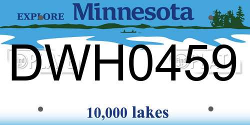 DWH0459 Minnesota License Plate