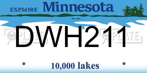 DWH211 Minnesota License Plate