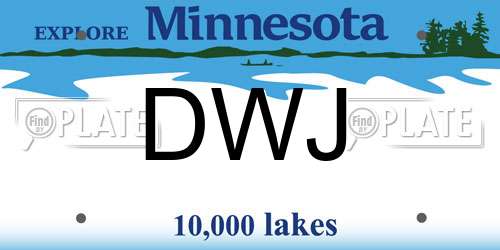 DWJ Minnesota License Plate