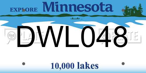 DWL048 Minnesota License Plate