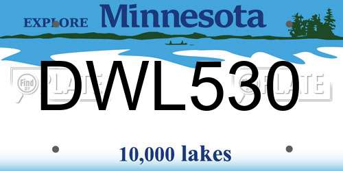 DWL530 Minnesota License Plate
