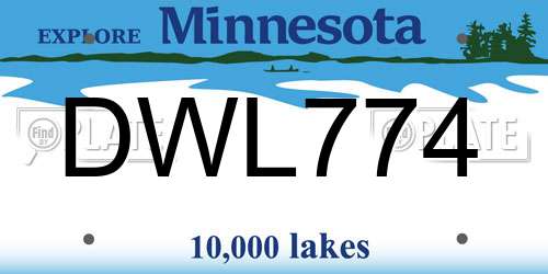 DWL774 Minnesota License Plate