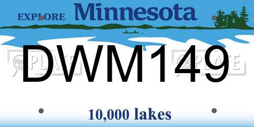 DWM149 Minnesota License Plate