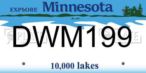 DWM199 Minnesota License Plate