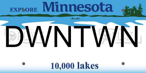 DWNTWN Minnesota License Plate
