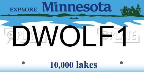 DWOLF1 Minnesota License Plate