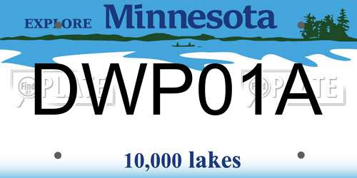 DWP01A Minnesota License Plate