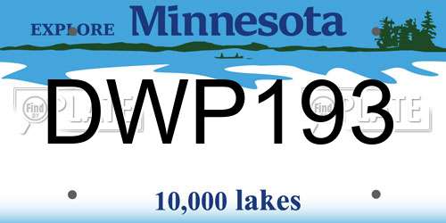 DWP193 Minnesota License Plate