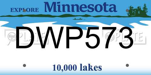 DWP573 Minnesota License Plate
