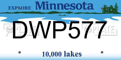 DWP577 Minnesota License Plate