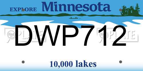 DWP712 Minnesota License Plate