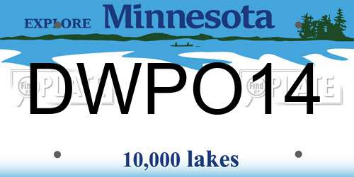 DWPO14 Minnesota License Plate