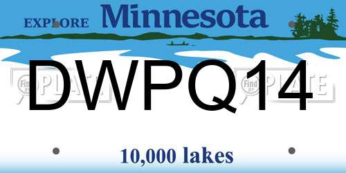 DWPQ14 Minnesota License Plate
