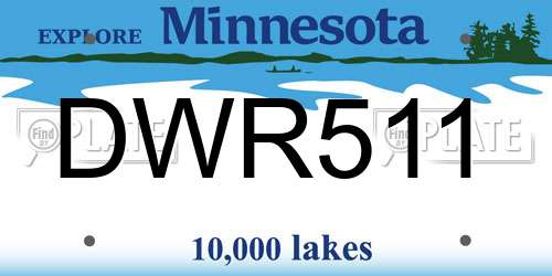 DWR511 Minnesota License Plate