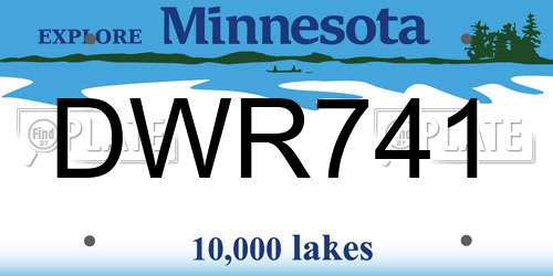 DWR741 Minnesota License Plate