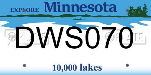DWS070 Minnesota License Plate
