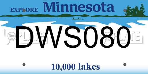 DWS080 Minnesota License Plate
