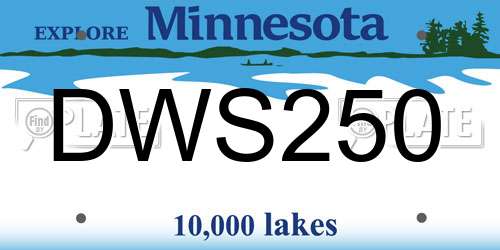 DWS250 Minnesota License Plate