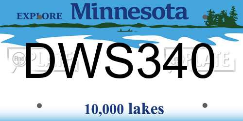 DWS340 Minnesota License Plate