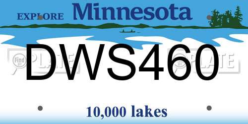 DWS460 Minnesota License Plate