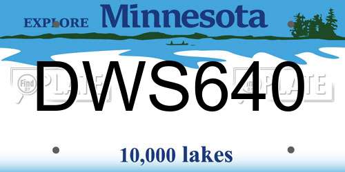 DWS640 Minnesota License Plate