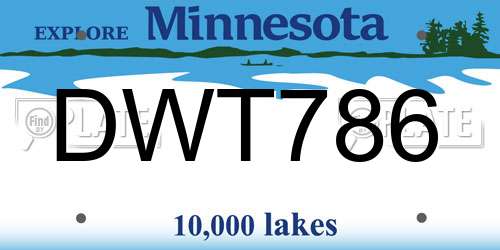 DWT786 Minnesota License Plate