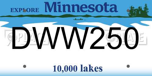 DWW250 Minnesota License Plate